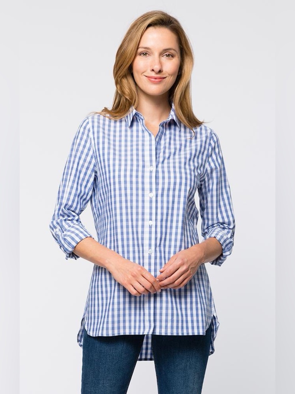 Tyler Boe Sapphire Blue Gingham Shirt